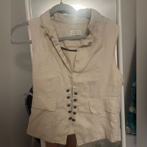 Love tree cream linen vest top
